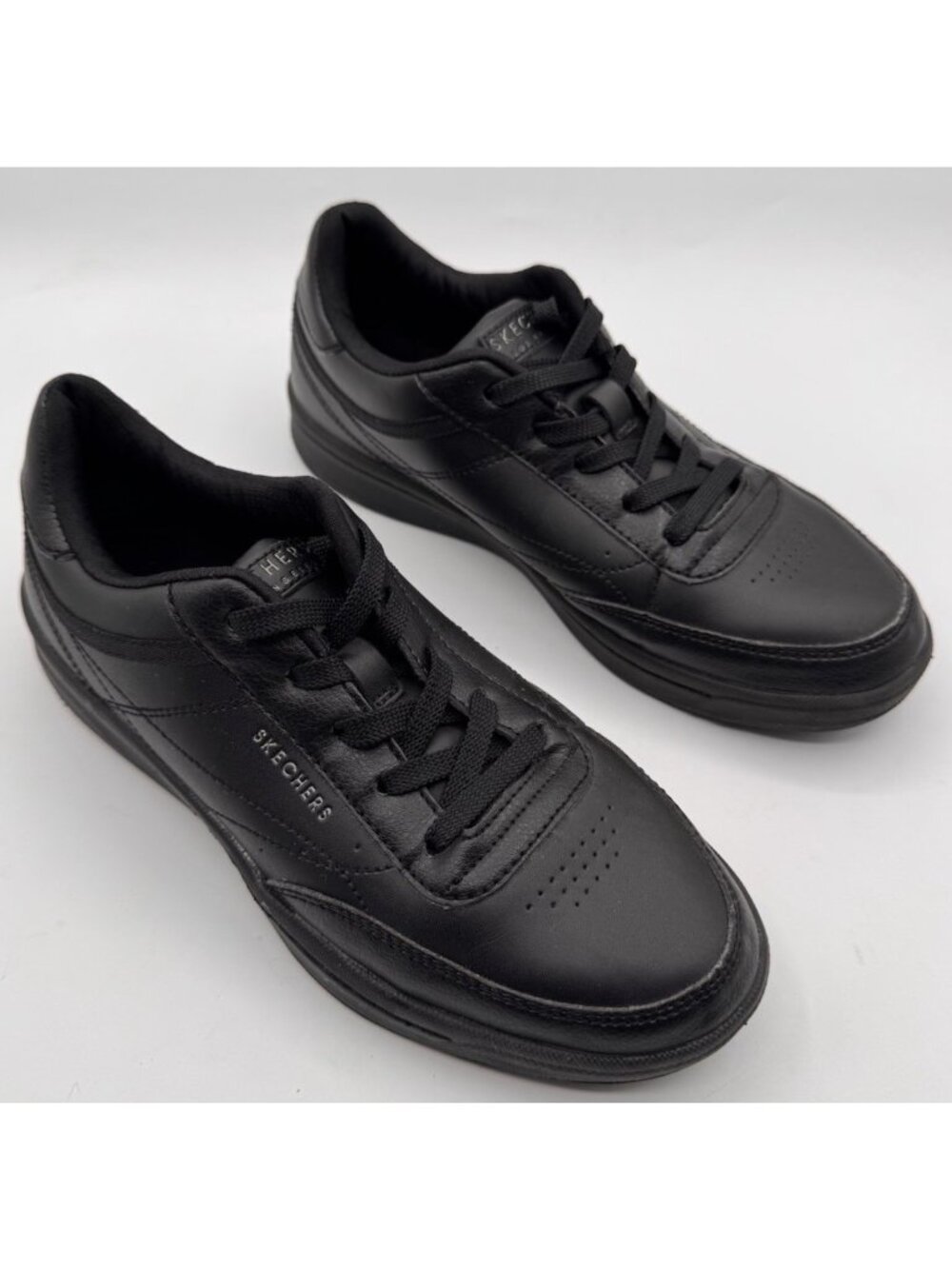 Skechers Womens Hold Kourt Low Top Lace Up Sneaker 155190 Black Size 8.5